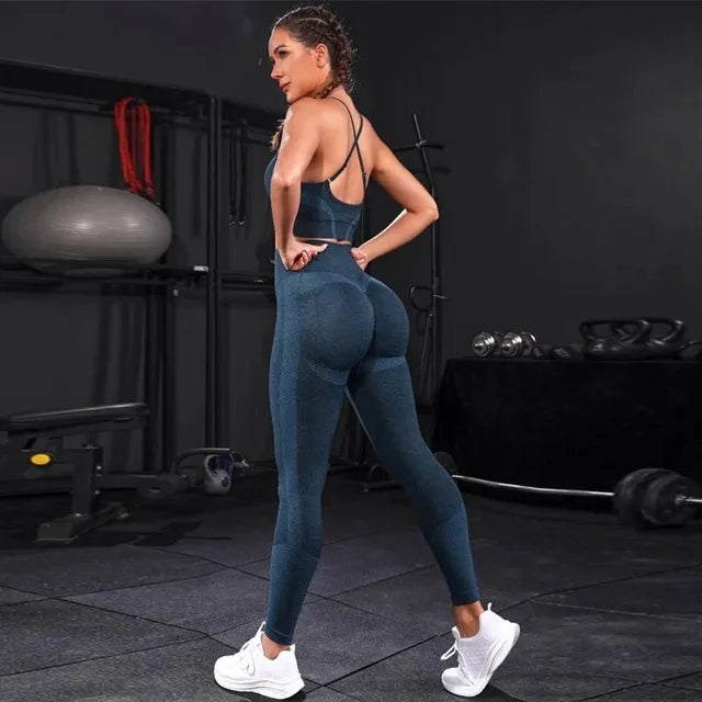 2 Pieces yoga/gym/fitness Set- Elastic