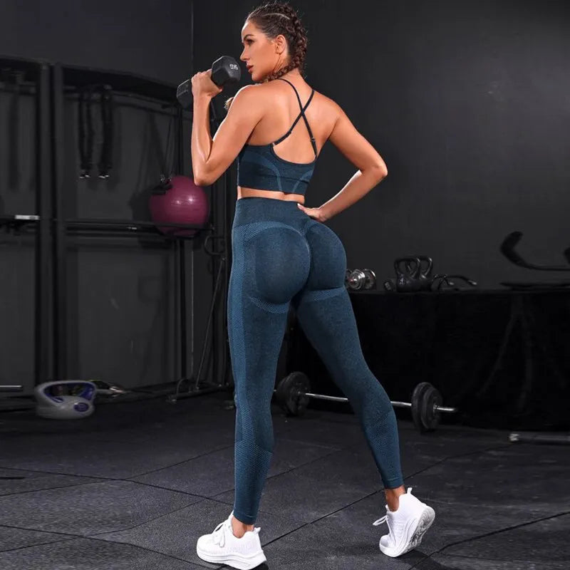 2 Pieces yoga/gym/fitness Set- Elastic