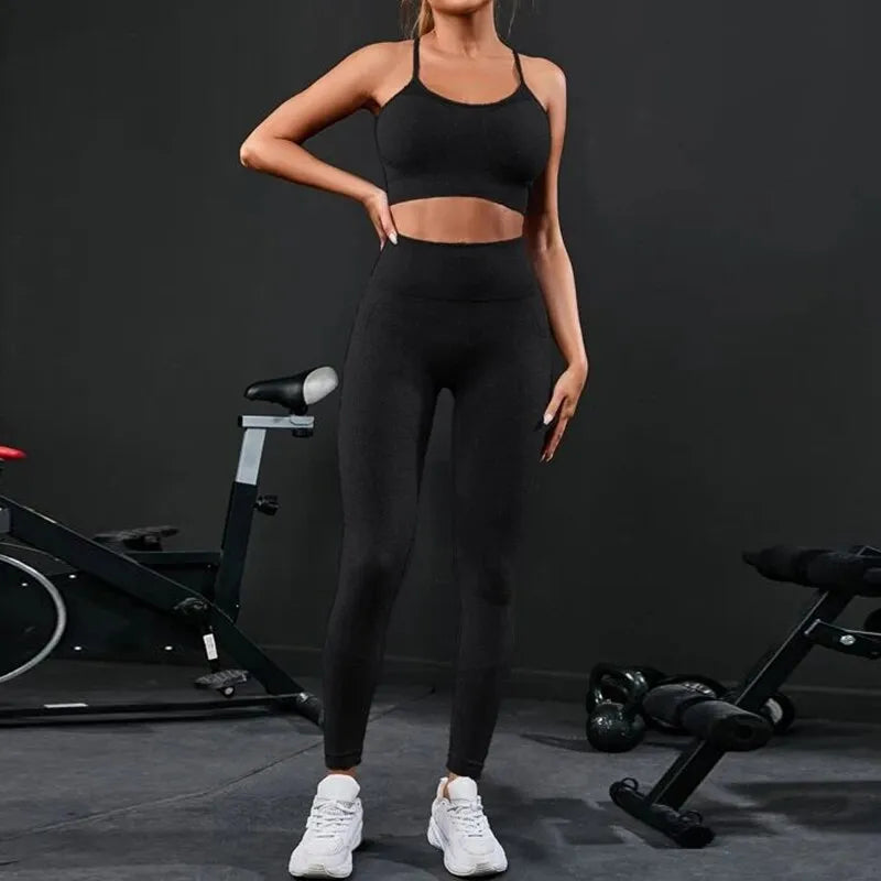 2 Pieces yoga/gym/fitness Set- Elastic