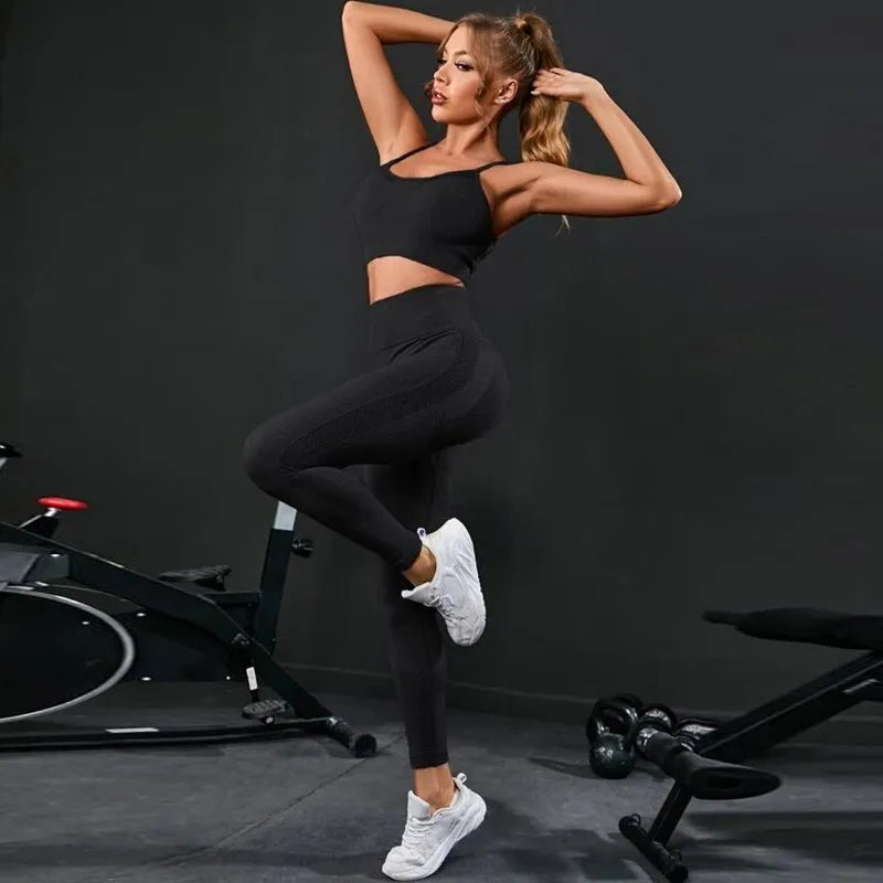 2 Pieces yoga/gym/fitness Set- Elastic