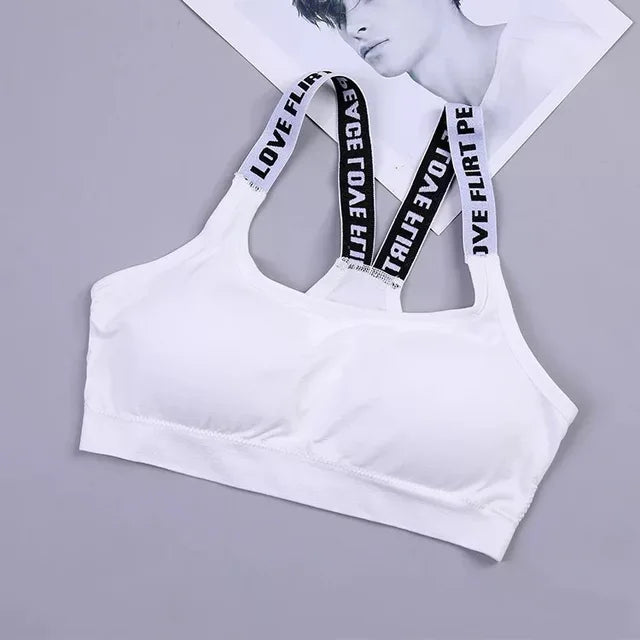 Vibes Sports Bra- Love, Peace, and Flirt