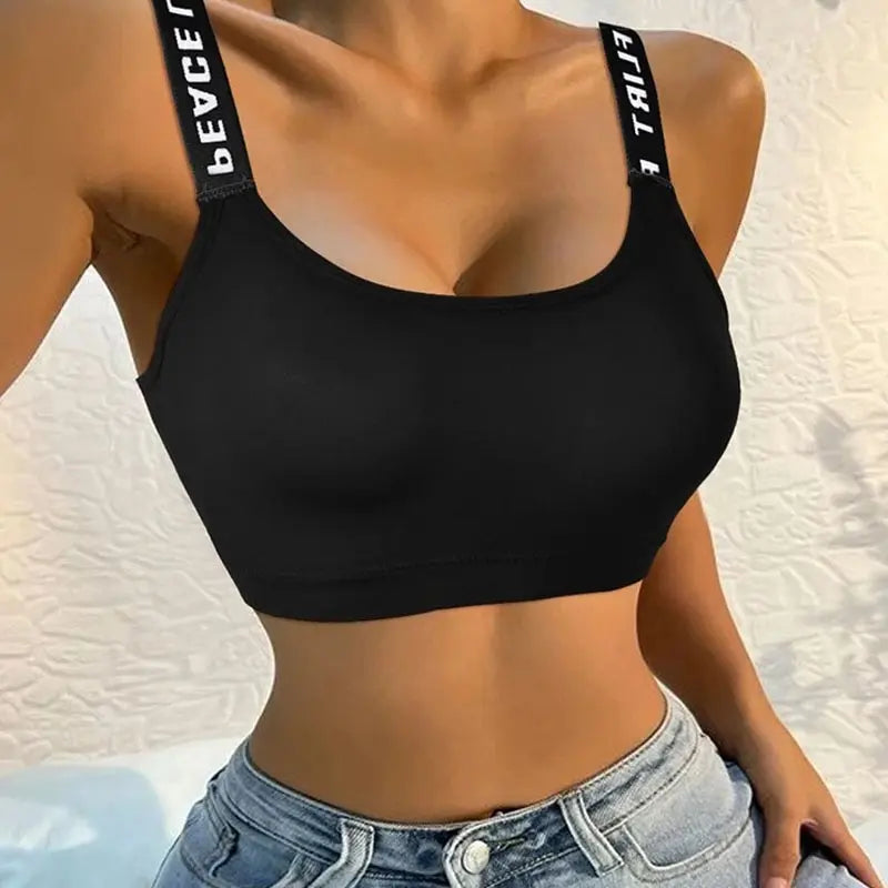 Vibes Sports Bra- Love, Peace, and Flirt