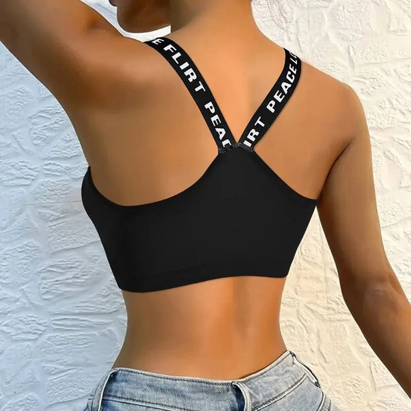 Vibes Sports Bra- Love, Peace, and Flirt