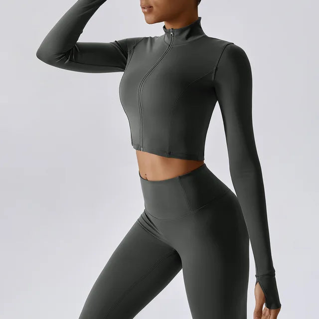 Sports Crop Slim Fit Jacket