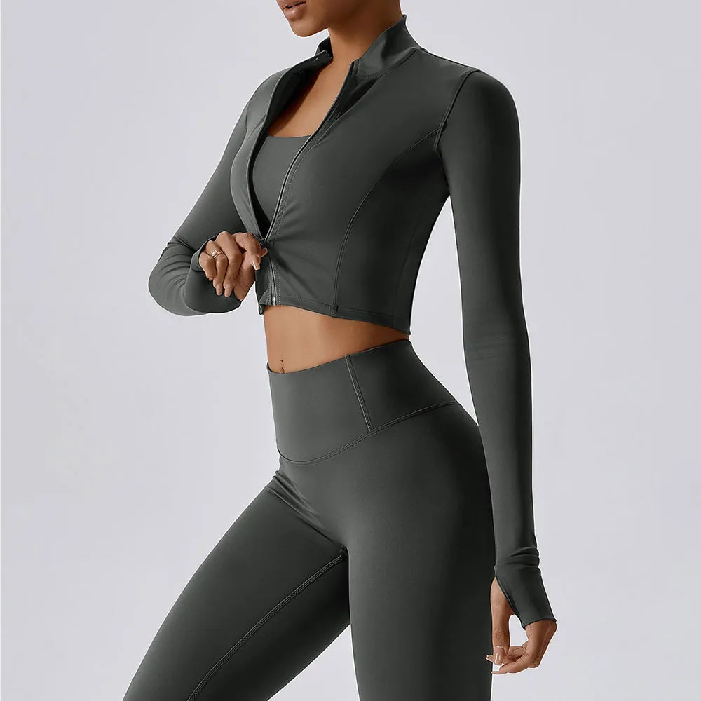 Sports Crop Slim Fit Jacket