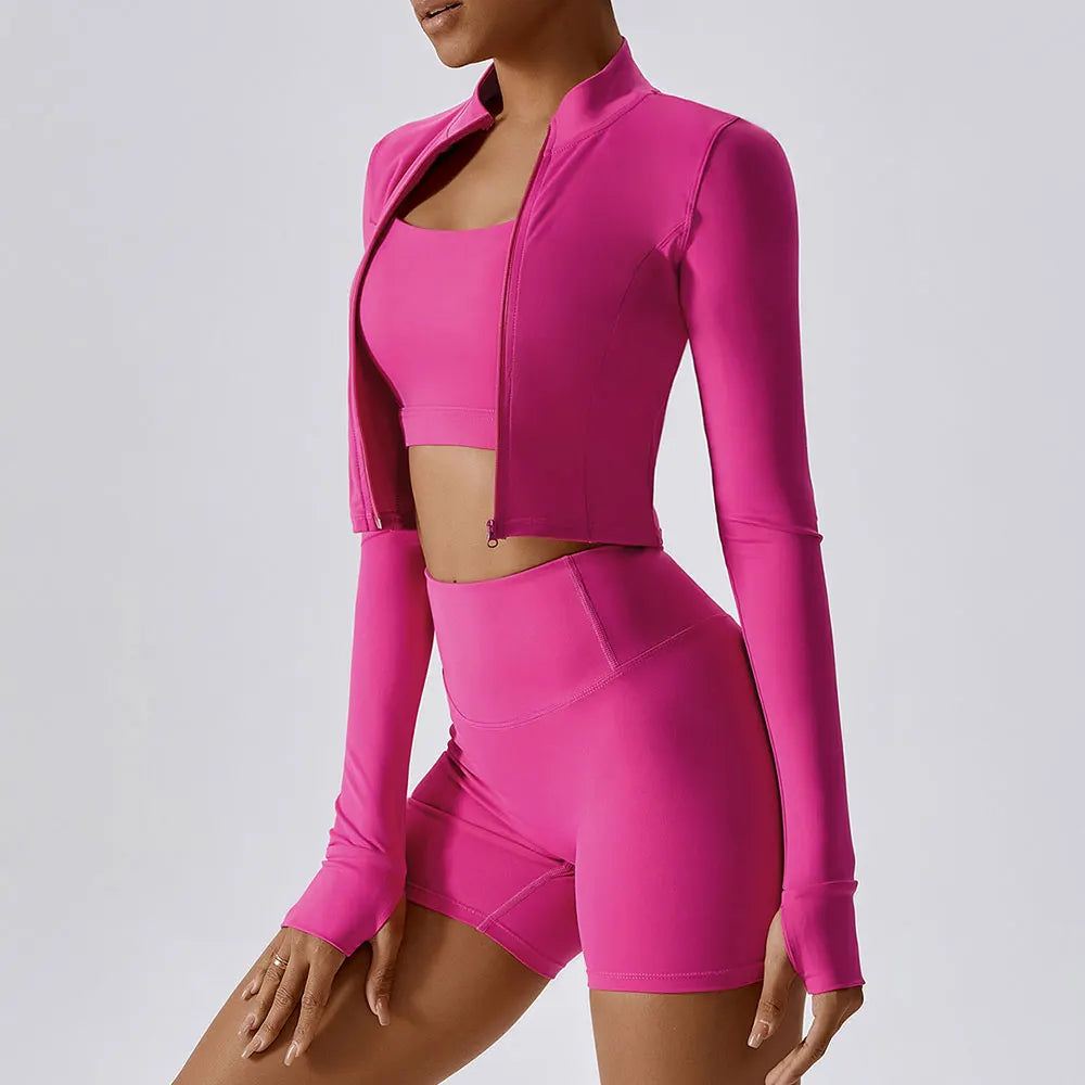 Sports Crop Slim Fit Jacket