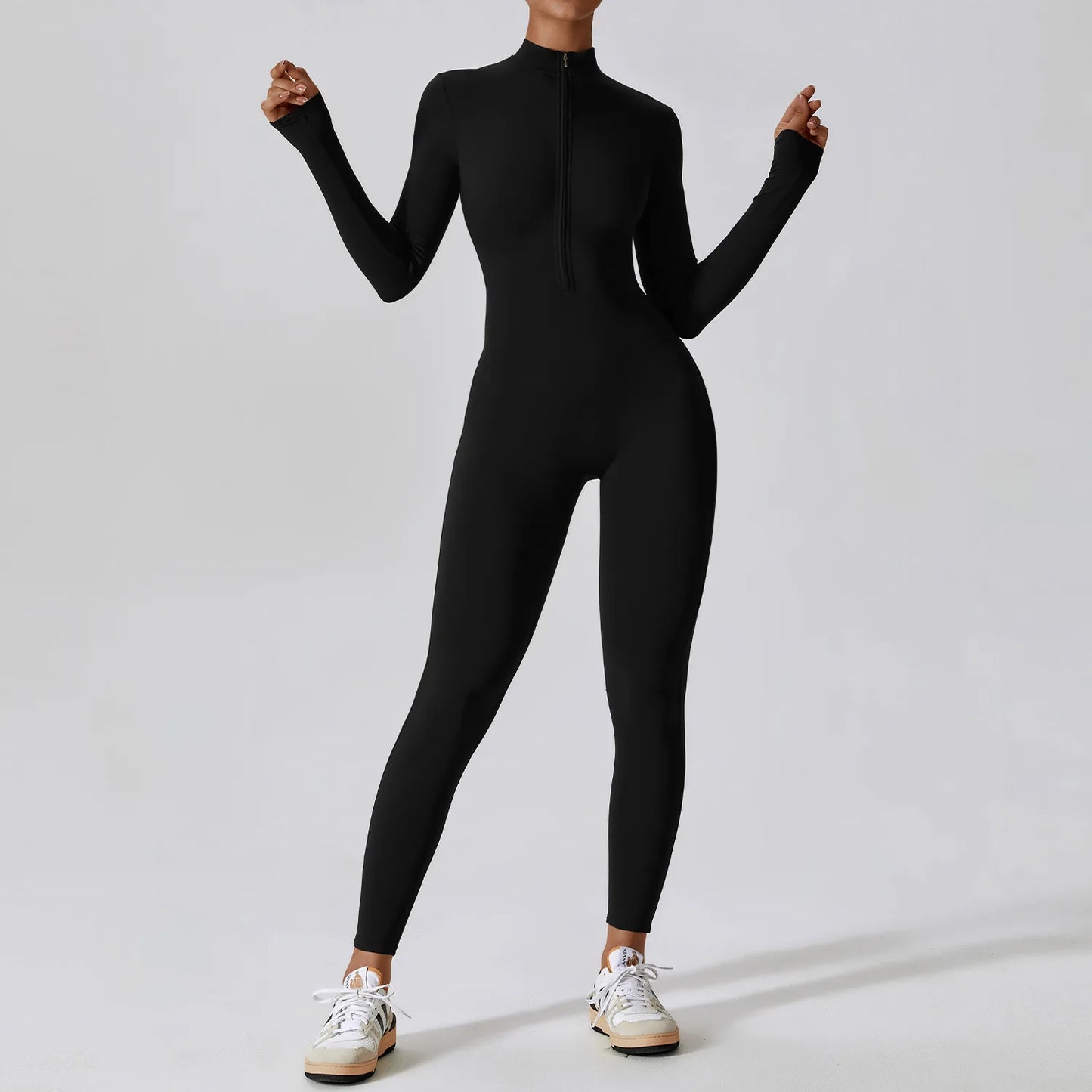 Long Sleeved Women's Sportswear-Zipper Jumpsuits