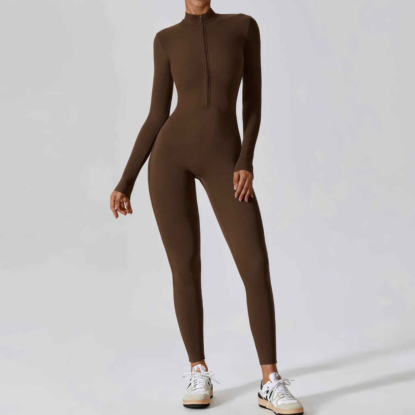 Long Sleeved Women's Sportswear-Zipper Jumpsuits