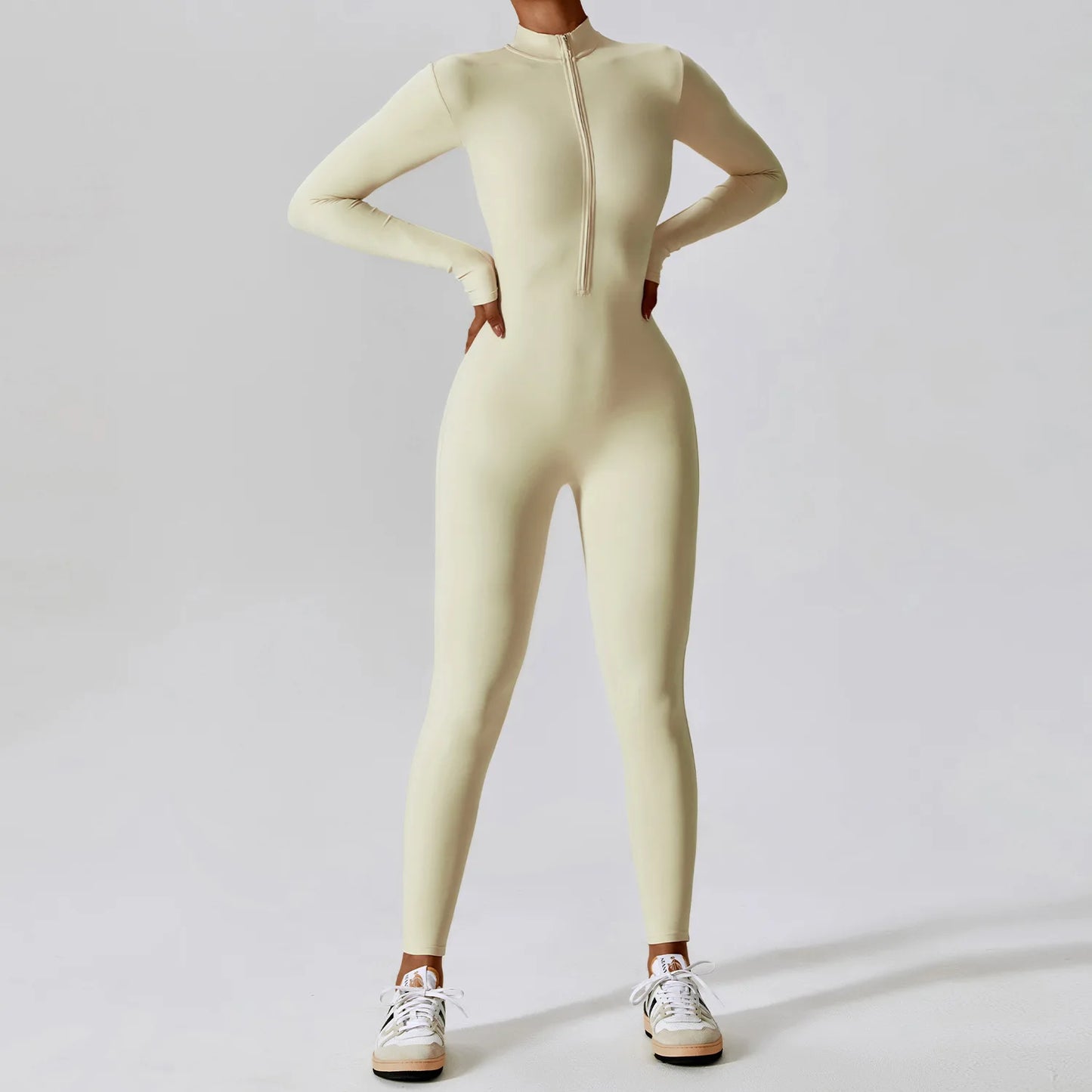 Long Sleeved Women's Sportswear-Zipper Jumpsuits