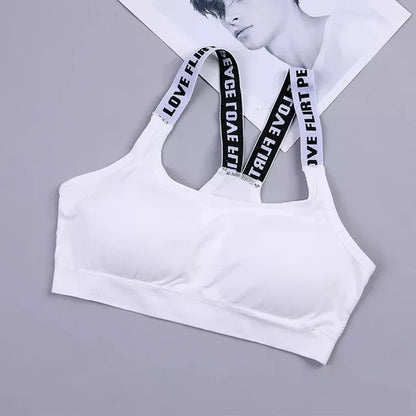 Vibes Sports Bra- Love, Peace, and Flirt
