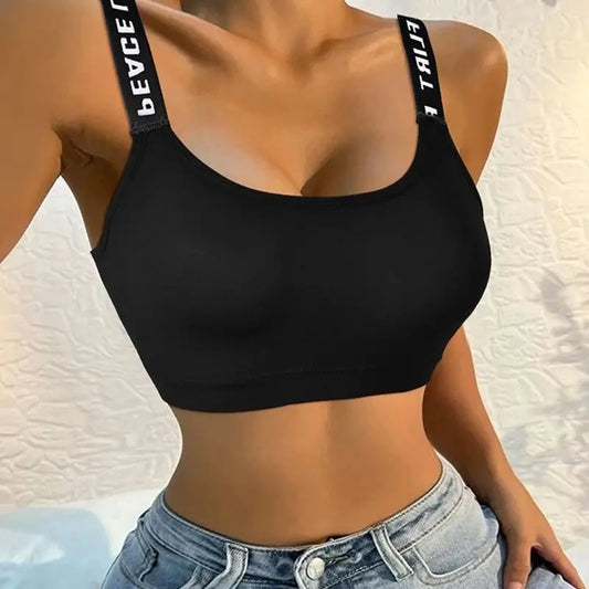 Vibes Sports Bra- Love, Peace, and Flirt