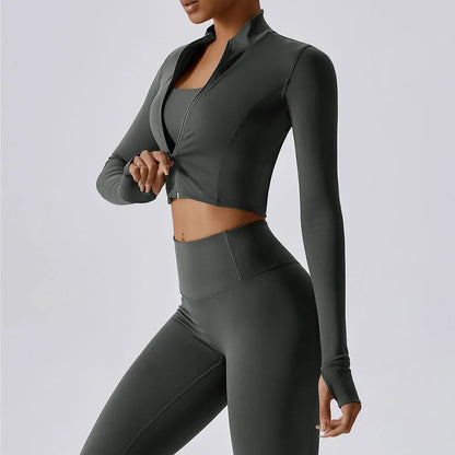 Sports Crop Slim Fit Jacket